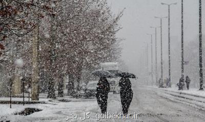بارش برف و باران در ۱۹ استان