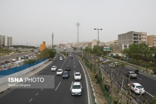 خیزش گرد و خاک در جنوب و غرب تهران