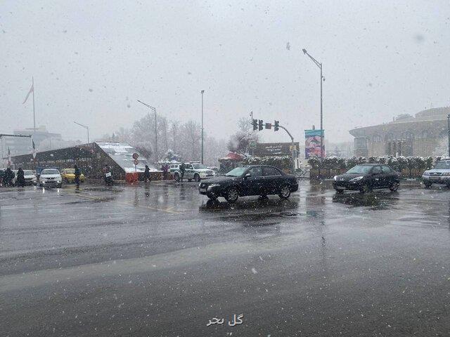برف و باران در راه تهران