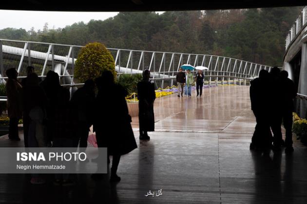 رگبار باران و باد در تهران