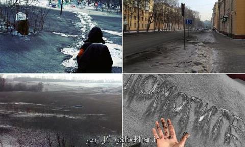 بارش برف سیاه سمی در خیابان های سیبری بعلاوه فیلم