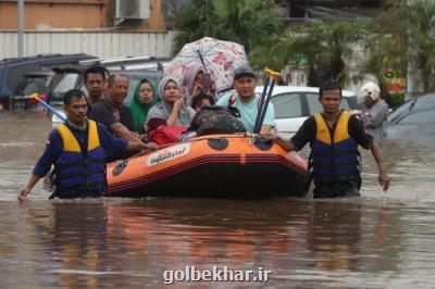 وقوع سیلاب های شدید در جاكارتا و قطع برق بیشتر از ۱۶۰۰ خانوار